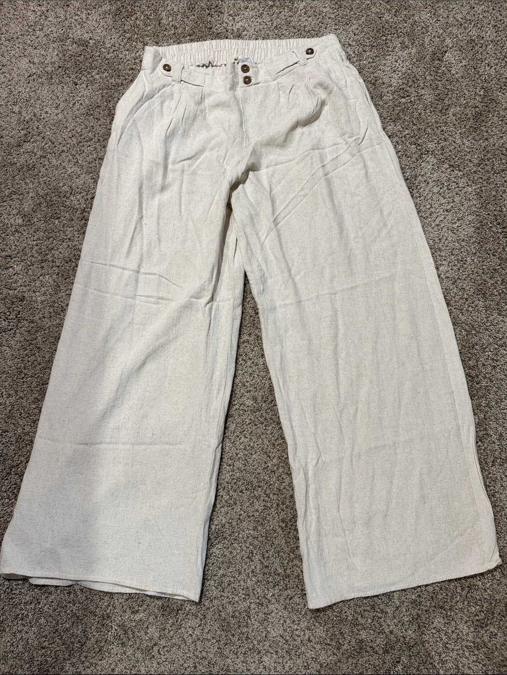 Sienna Sky Cream Wide-Leg Pull-On Pants